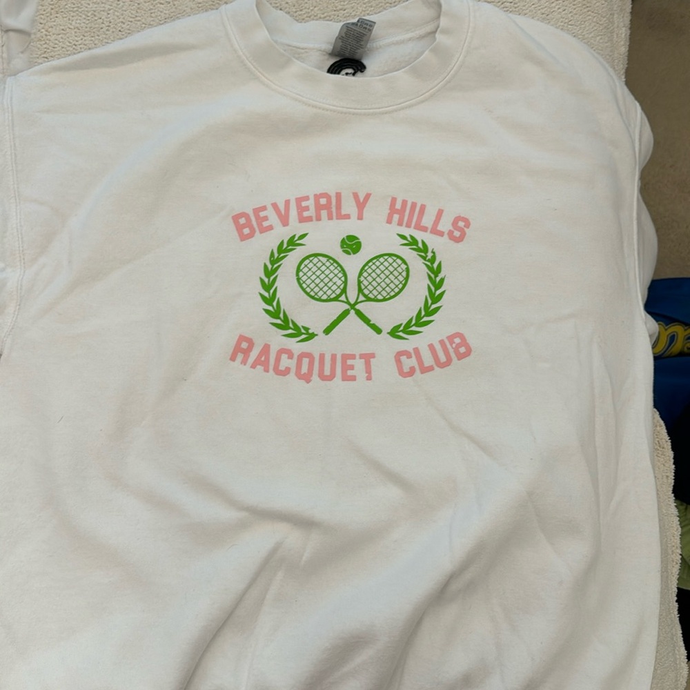 cute boutique vintage looking tennis hoodie